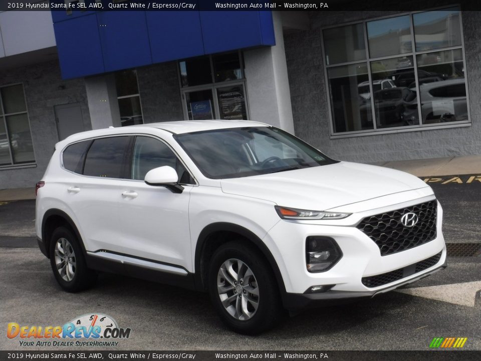 2019 Hyundai Santa Fe SEL AWD Quartz White / Espresso/Gray Photo #1