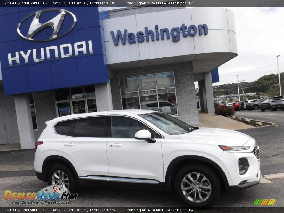 2019 Hyundai Santa Fe SEL AWD Quartz White / Espresso/Gray Photo #2