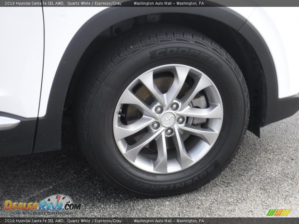 2019 Hyundai Santa Fe SEL AWD Quartz White / Espresso/Gray Photo #3