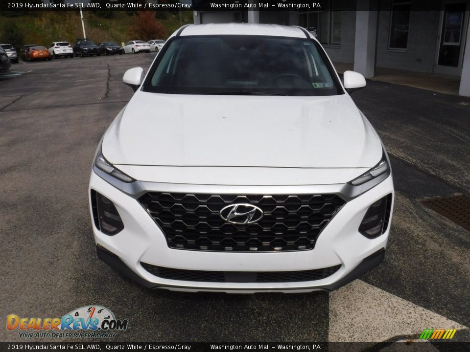 2019 Hyundai Santa Fe SEL AWD Quartz White / Espresso/Gray Photo #4