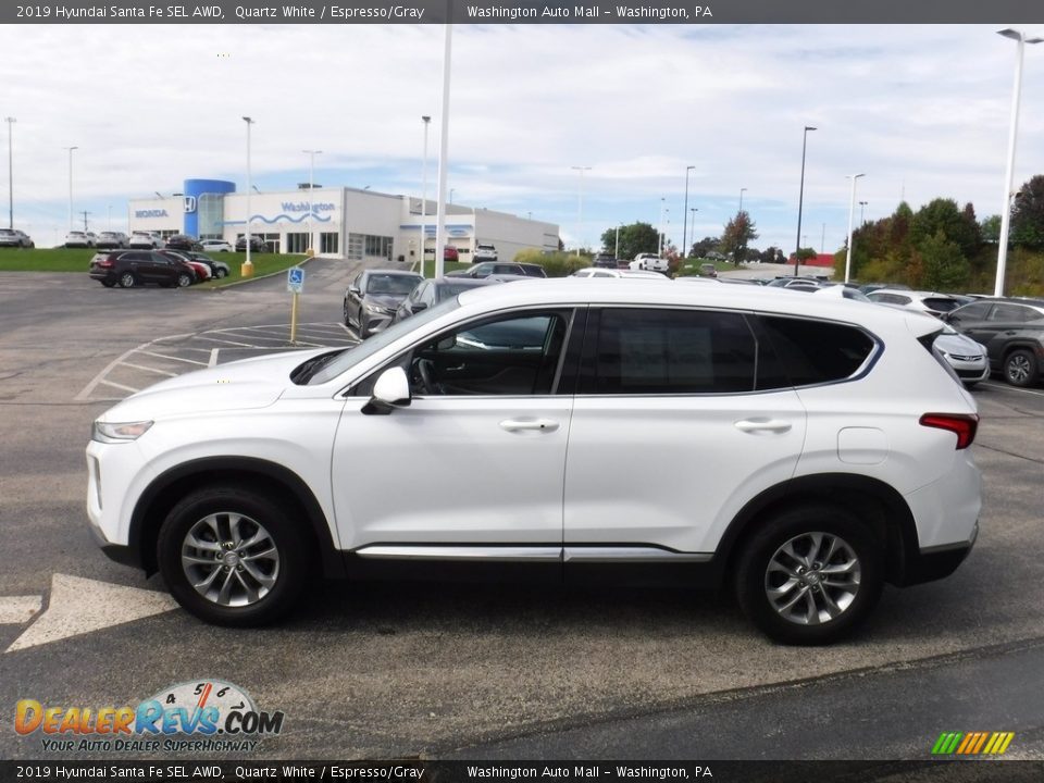 2019 Hyundai Santa Fe SEL AWD Quartz White / Espresso/Gray Photo #6