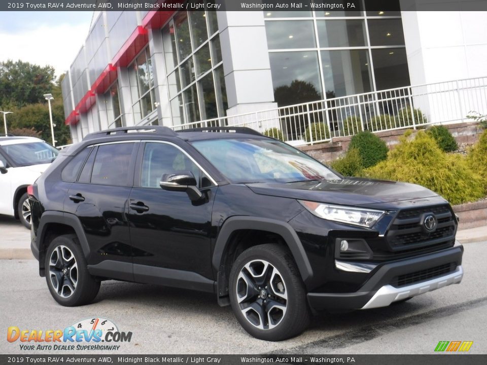 2019 Toyota RAV4 Adventure AWD Midnight Black Metallic / Light Gray Photo #1