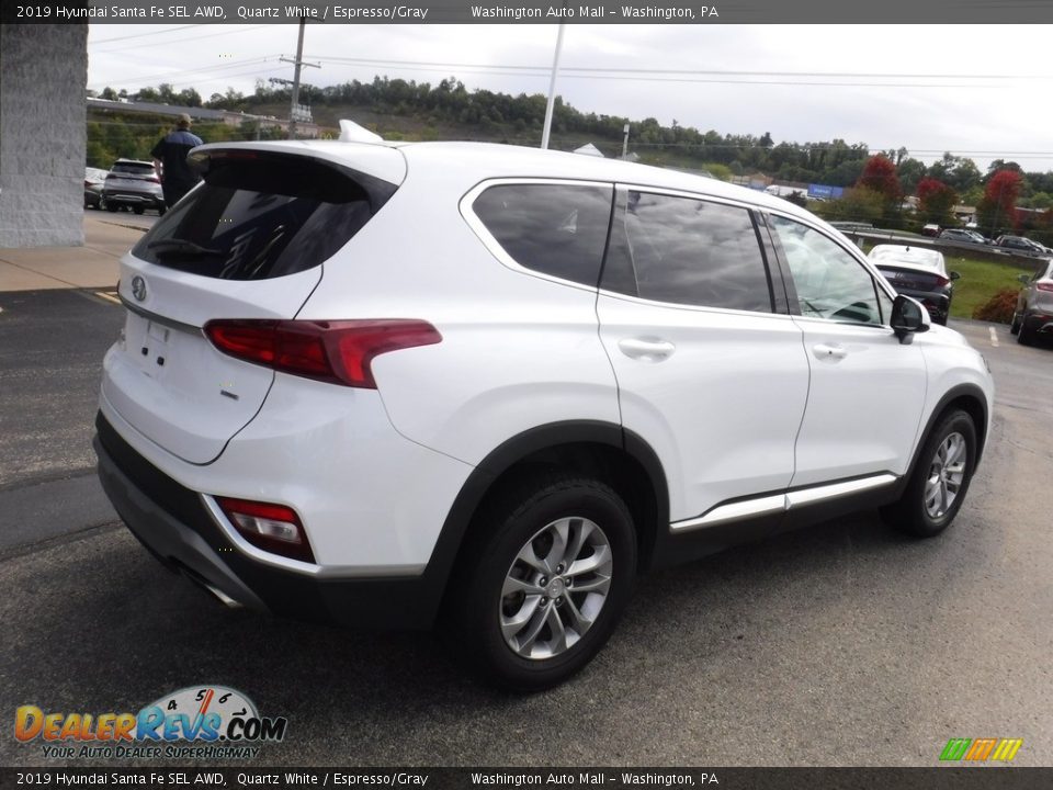 2019 Hyundai Santa Fe SEL AWD Quartz White / Espresso/Gray Photo #7