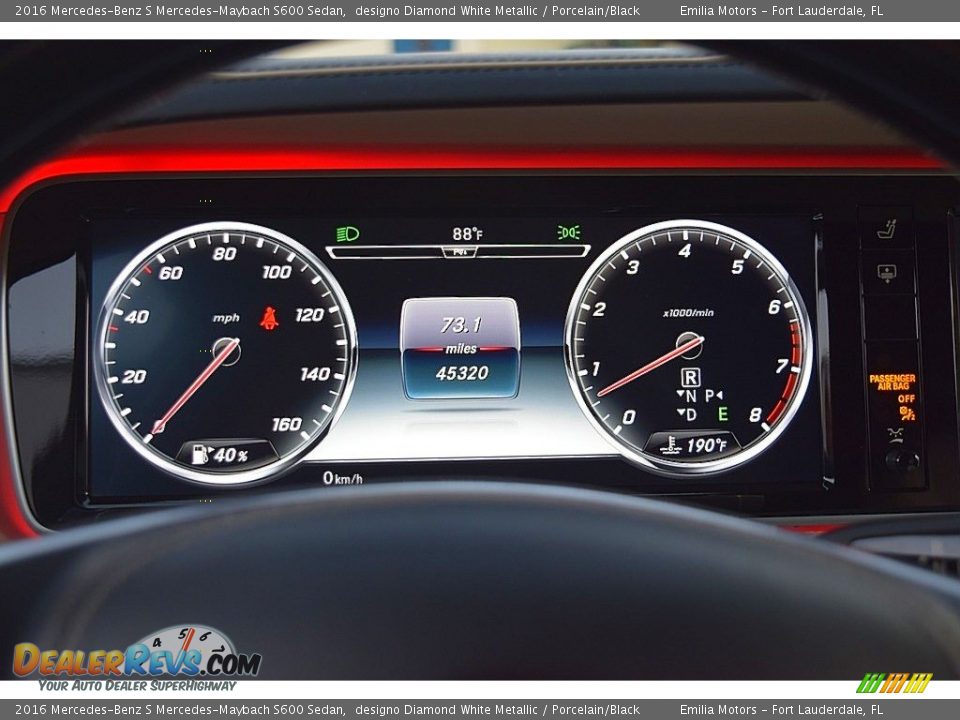 2016 Mercedes-Benz S Mercedes-Maybach S600 Sedan Gauges Photo #51