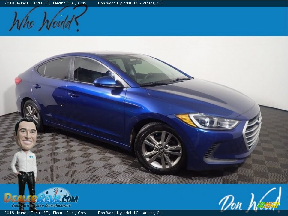 2018 Hyundai Elantra SEL Electric Blue / Gray Photo #1