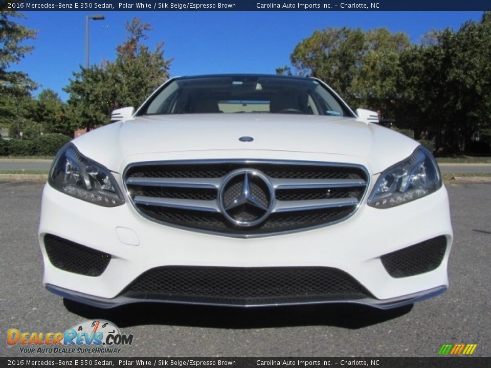 2016 Mercedes-Benz E 350 Sedan Polar White / Silk Beige/Espresso Brown Photo #4