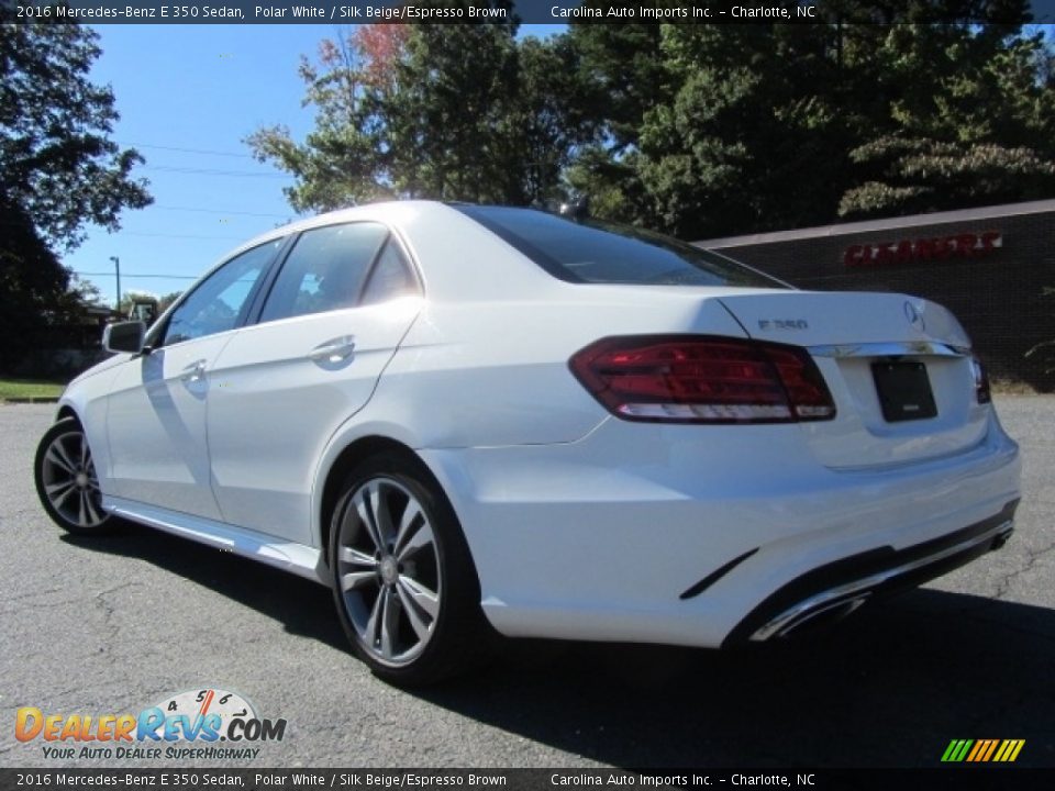 2016 Mercedes-Benz E 350 Sedan Polar White / Silk Beige/Espresso Brown Photo #8