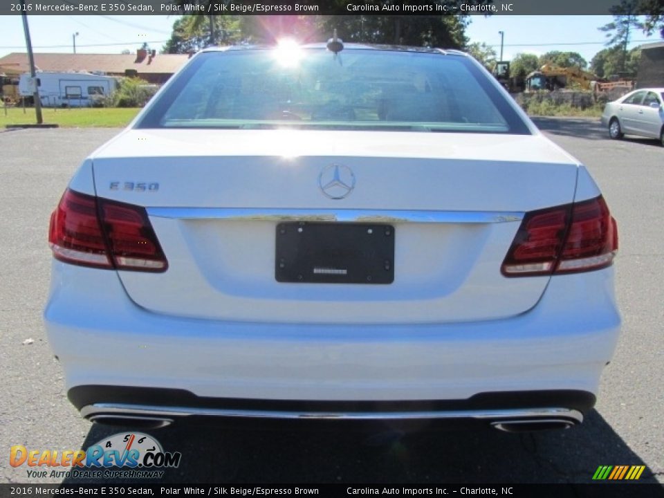 2016 Mercedes-Benz E 350 Sedan Polar White / Silk Beige/Espresso Brown Photo #9