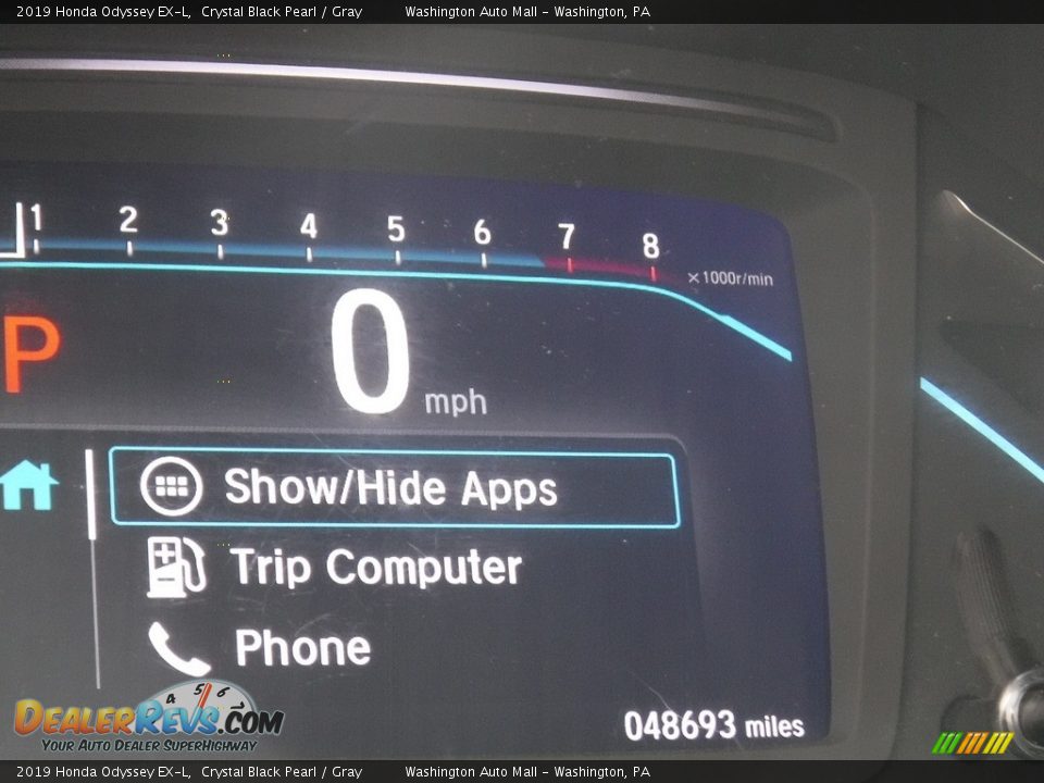 2019 Honda Odyssey EX-L Crystal Black Pearl / Gray Photo #36