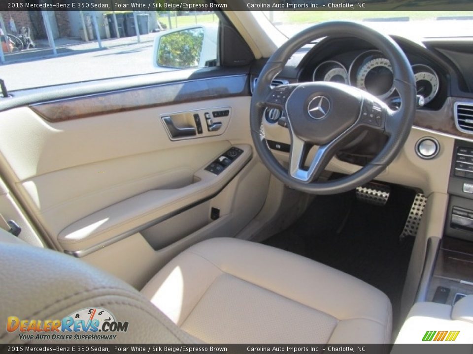 2016 Mercedes-Benz E 350 Sedan Polar White / Silk Beige/Espresso Brown Photo #12