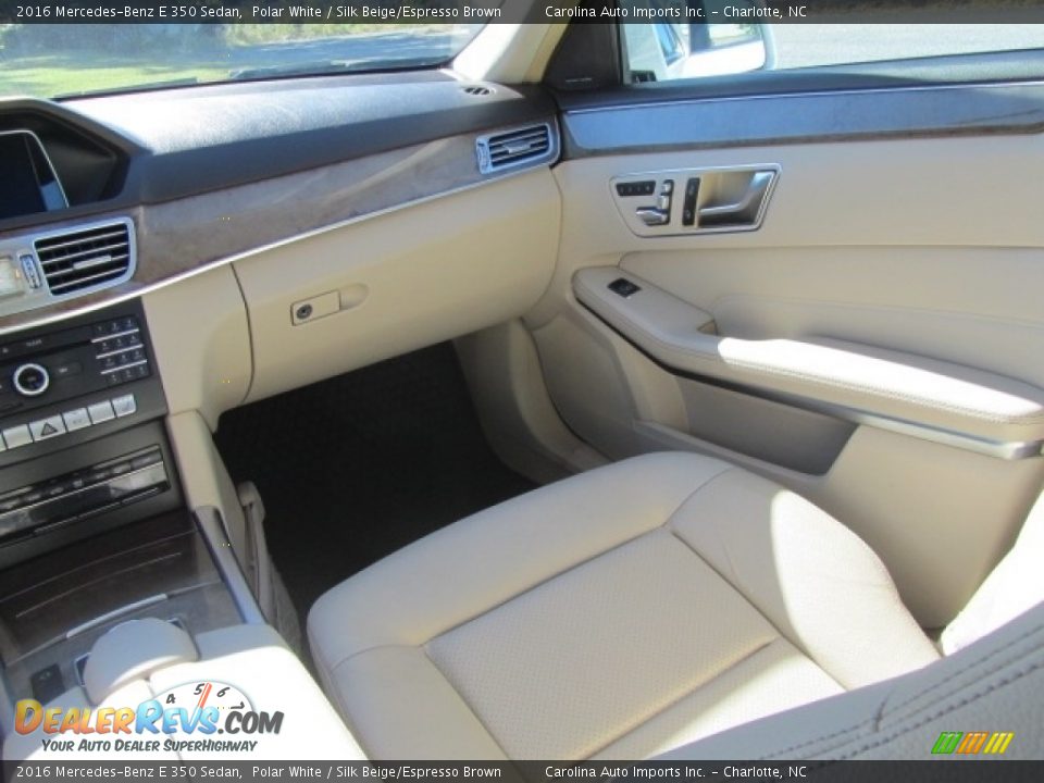 2016 Mercedes-Benz E 350 Sedan Polar White / Silk Beige/Espresso Brown Photo #14