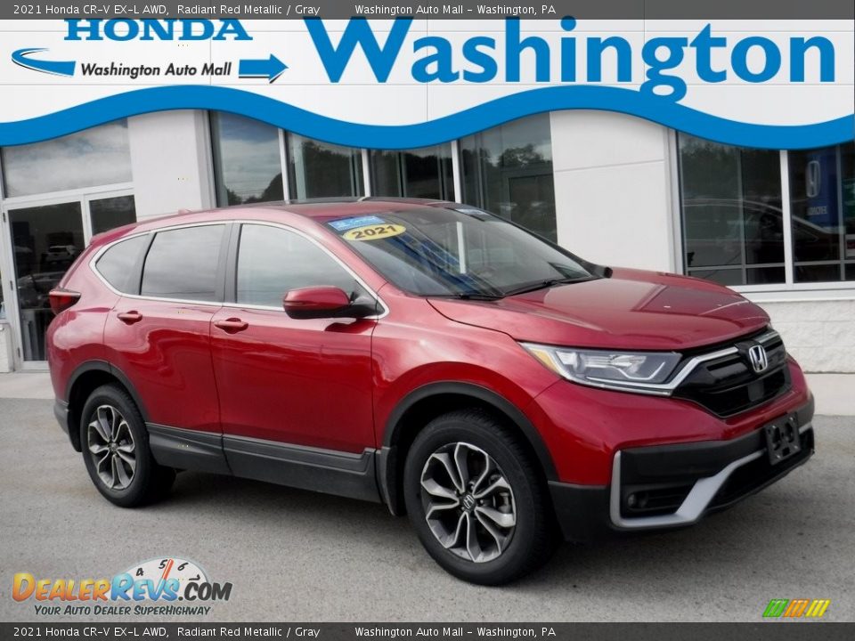 2021 Honda CR-V EX-L AWD Radiant Red Metallic / Gray Photo #1