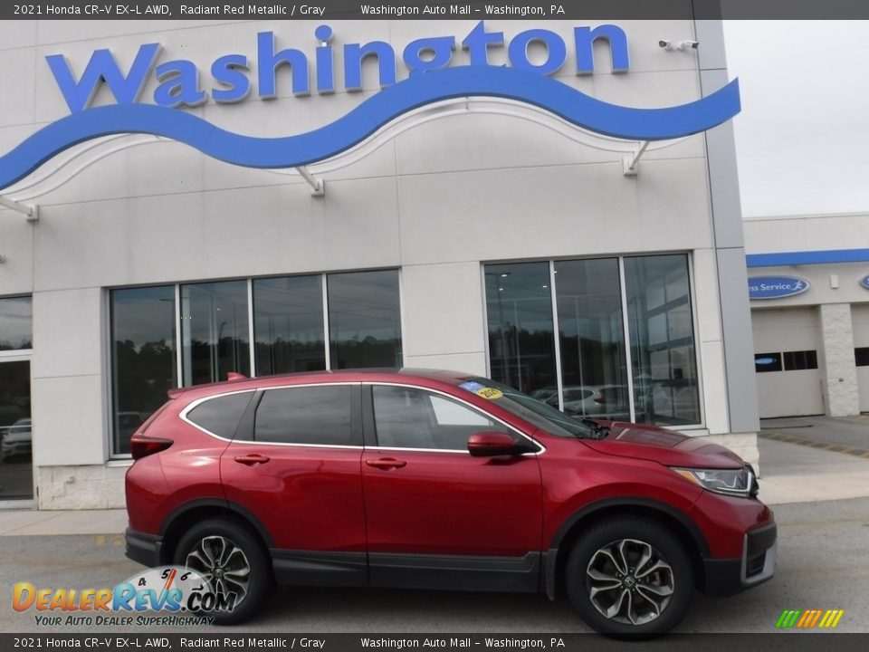 2021 Honda CR-V EX-L AWD Radiant Red Metallic / Gray Photo #2