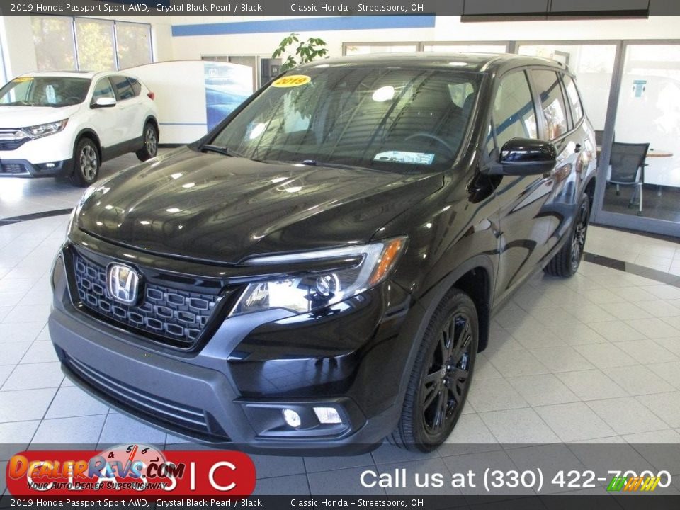 2019 Honda Passport Sport AWD Crystal Black Pearl / Black Photo #1