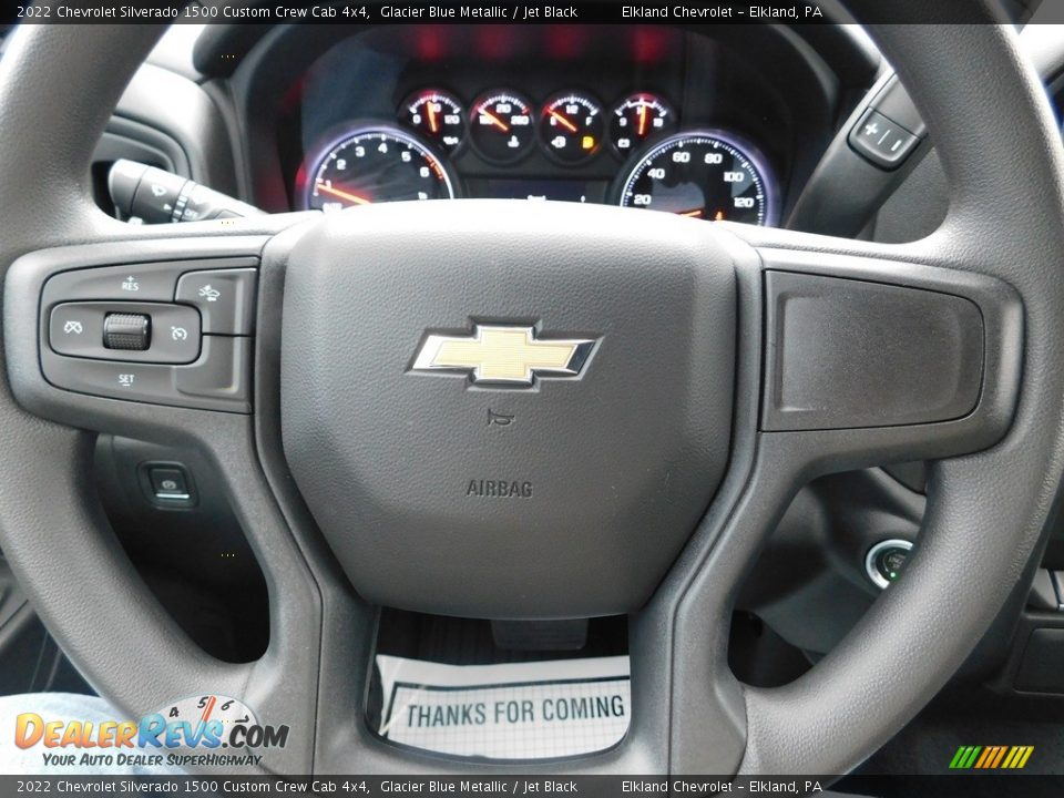 2022 Chevrolet Silverado 1500 Custom Crew Cab 4x4 Glacier Blue Metallic / Jet Black Photo #28