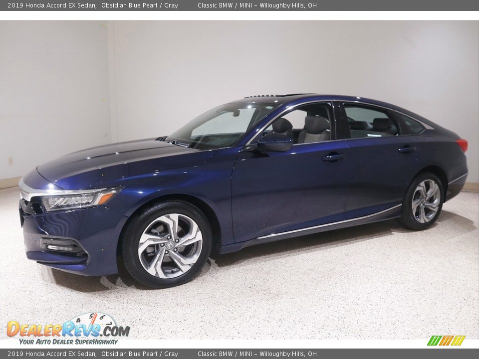 2019 Honda Accord EX Sedan Obsidian Blue Pearl / Gray Photo #3