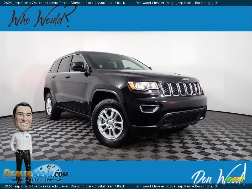 2020 Jeep Grand Cherokee Laredo E 4x4 Diamond Black Crystal Pearl / Black Photo #1