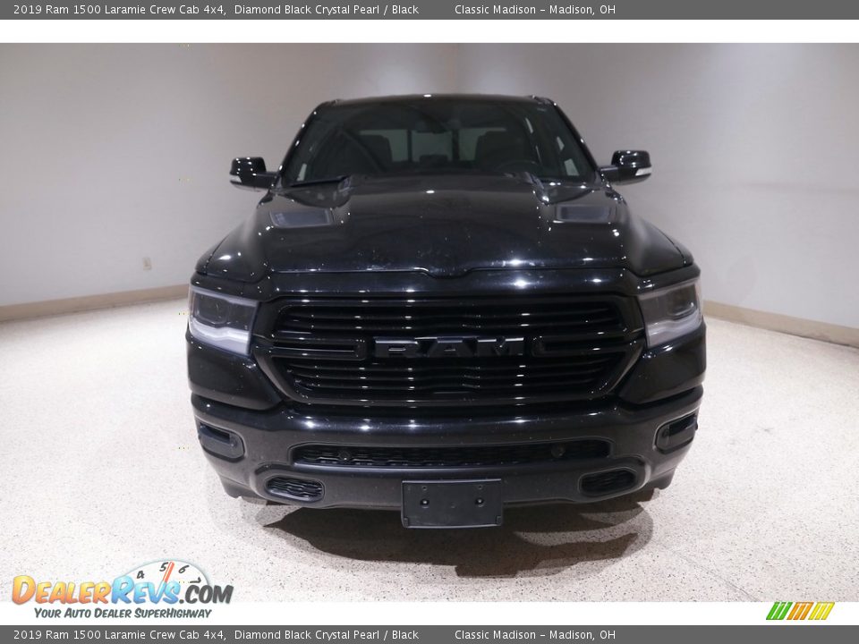 2019 Ram 1500 Laramie Crew Cab 4x4 Diamond Black Crystal Pearl / Black Photo #2