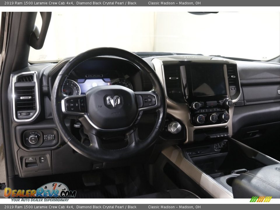 2019 Ram 1500 Laramie Crew Cab 4x4 Diamond Black Crystal Pearl / Black Photo #6