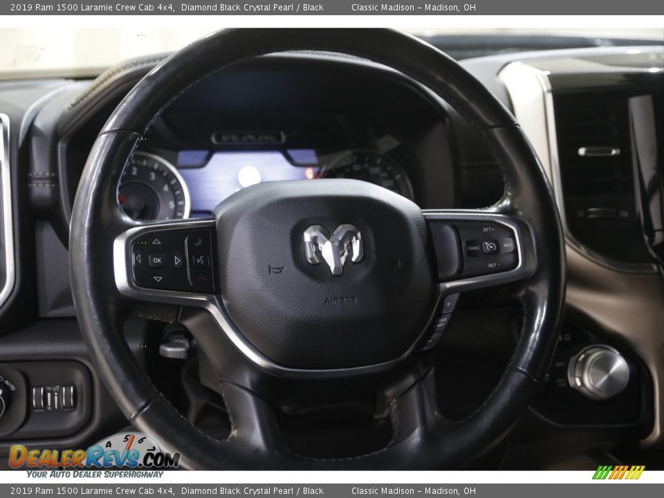 2019 Ram 1500 Laramie Crew Cab 4x4 Diamond Black Crystal Pearl / Black Photo #7