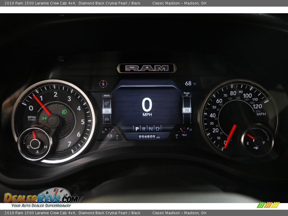 2019 Ram 1500 Laramie Crew Cab 4x4 Diamond Black Crystal Pearl / Black Photo #8