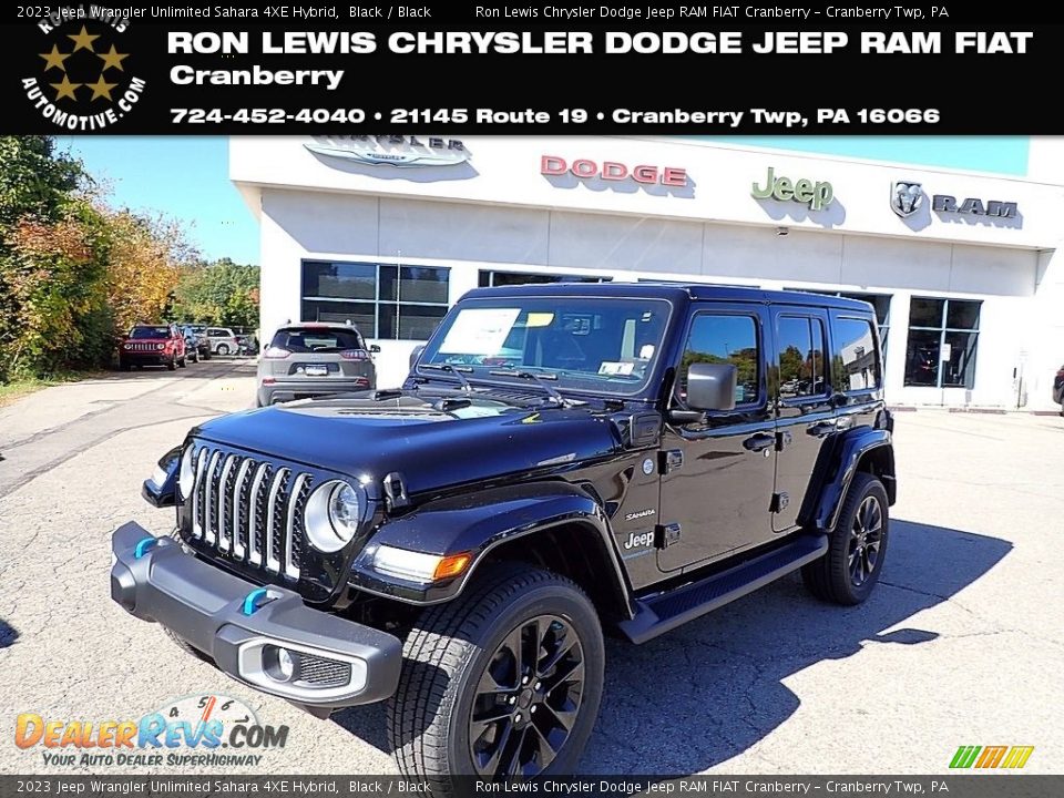 2023 Jeep Wrangler Unlimited Sahara 4XE Hybrid Black / Black Photo #1