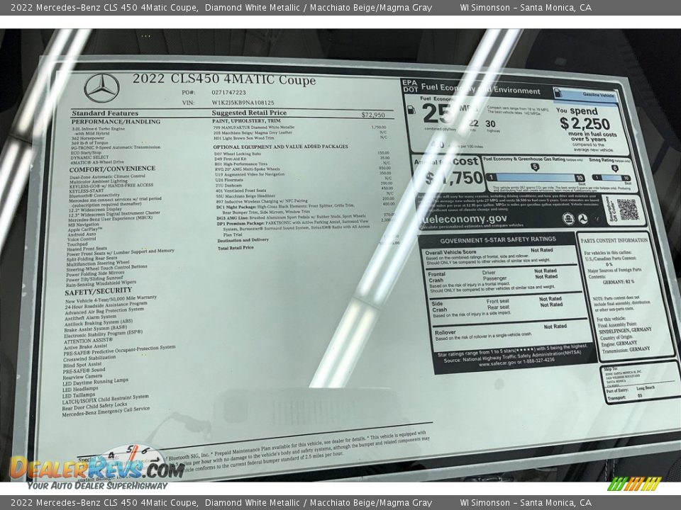 2022 Mercedes-Benz CLS 450 4Matic Coupe Diamond White Metallic / Macchiato Beige/Magma Gray Photo #13