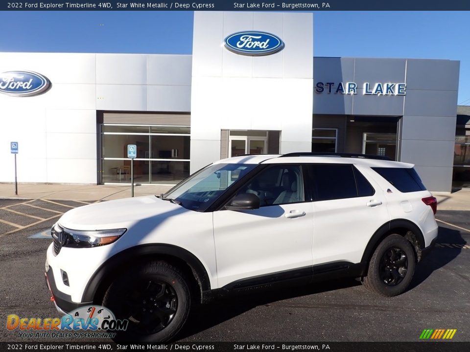 2022 Ford Explorer Timberline 4WD Star White Metallic / Deep Cypress Photo #1