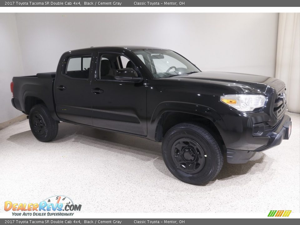 2017 Toyota Tacoma SR Double Cab 4x4 Black / Cement Gray Photo #1