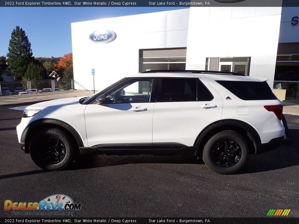 2022 Ford Explorer Timberline 4WD Star White Metallic / Deep Cypress Photo #2