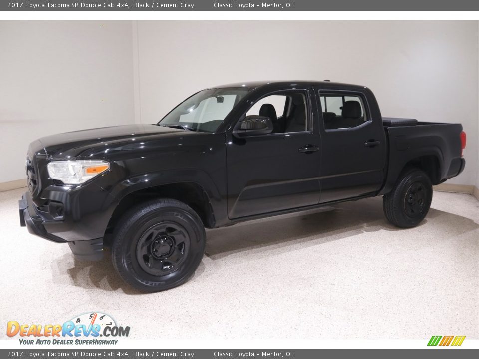 2017 Toyota Tacoma SR Double Cab 4x4 Black / Cement Gray Photo #3