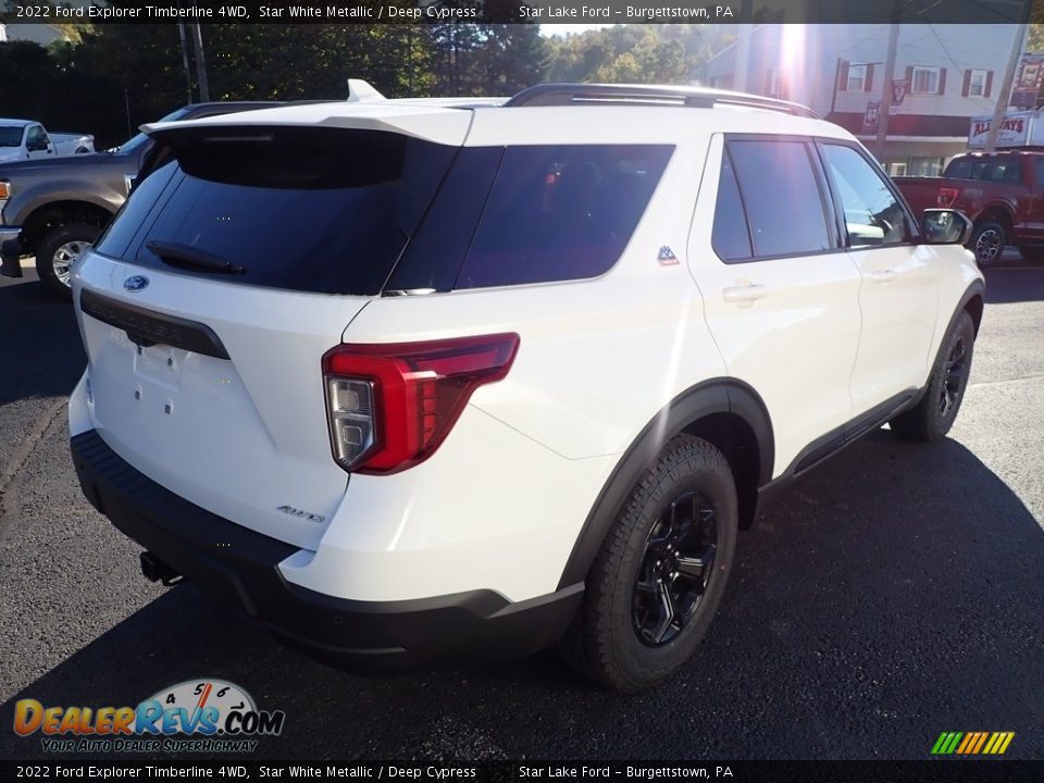 2022 Ford Explorer Timberline 4WD Star White Metallic / Deep Cypress Photo #5