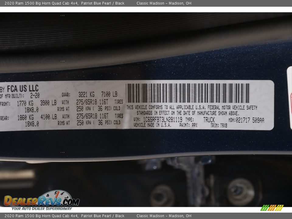2020 Ram 1500 Big Horn Quad Cab 4x4 Patriot Blue Pearl / Black Photo #24
