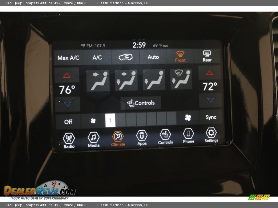 2020 Jeep Compass Altitude 4x4 White / Black Photo #11
