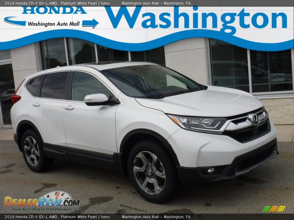 2019 Honda CR-V EX-L AWD Platinum White Pearl / Ivory Photo #1
