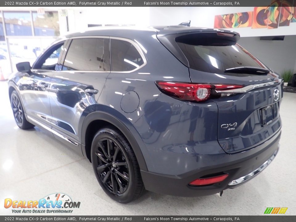 2022 Mazda CX-9 Carbon Edition AWD Polymetal Gray Metallic / Red Photo #5