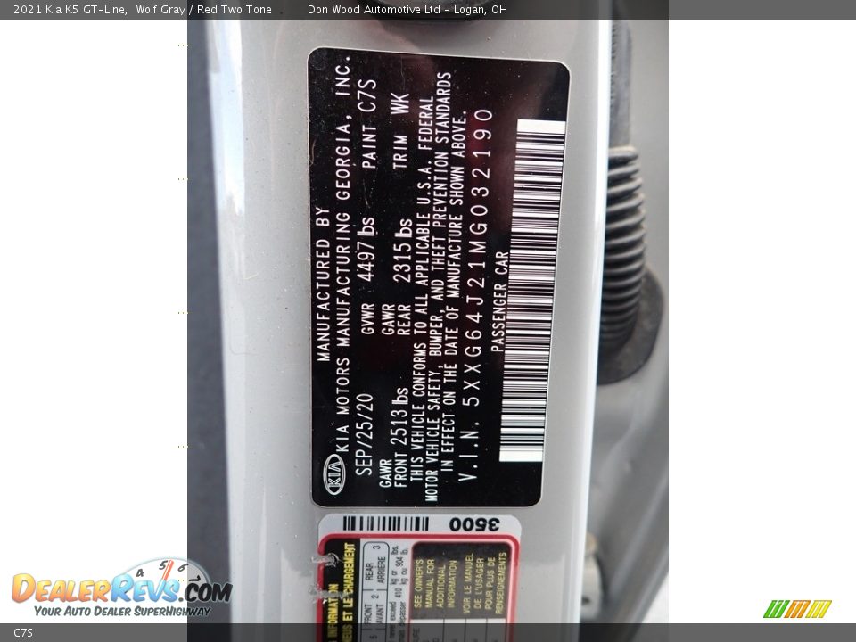 Kia Color Code C7S Wolf Gray