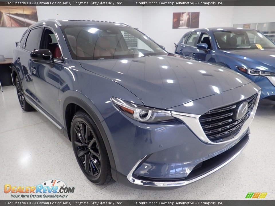 2022 Mazda CX-9 Carbon Edition AWD Polymetal Gray Metallic / Red Photo #8