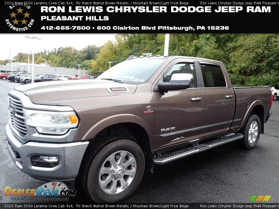 2020 Ram 3500 Laramie Crew Cab 4x4 RV Match Walnut Brown Metallic / Mountain Brown/Light Frost Beige Photo #1