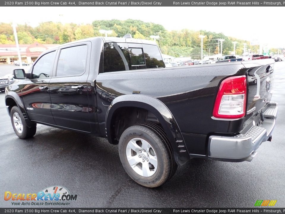 2020 Ram 1500 Big Horn Crew Cab 4x4 Diamond Black Crystal Pearl / Black/Diesel Gray Photo #3