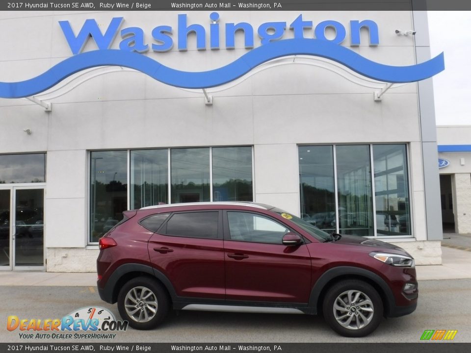 2017 Hyundai Tucson SE AWD Ruby Wine / Beige Photo #2