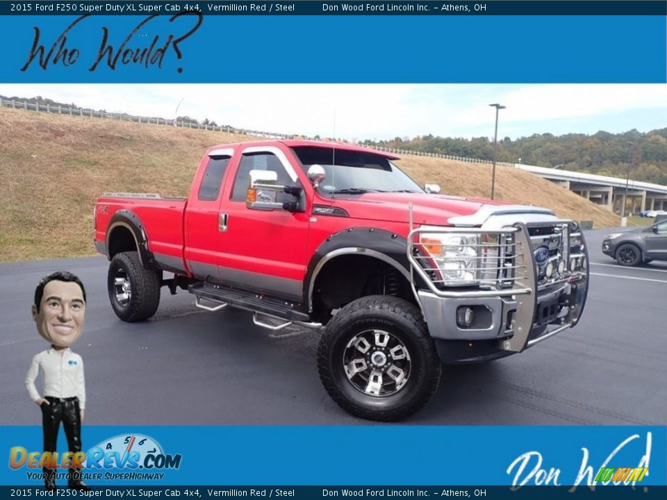 2015 Ford F250 Super Duty XL Super Cab 4x4 Vermillion Red / Steel Photo #1