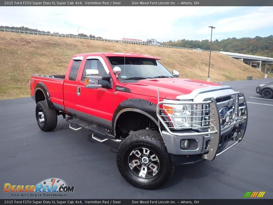 2015 Ford F250 Super Duty XL Super Cab 4x4 Vermillion Red / Steel Photo #2