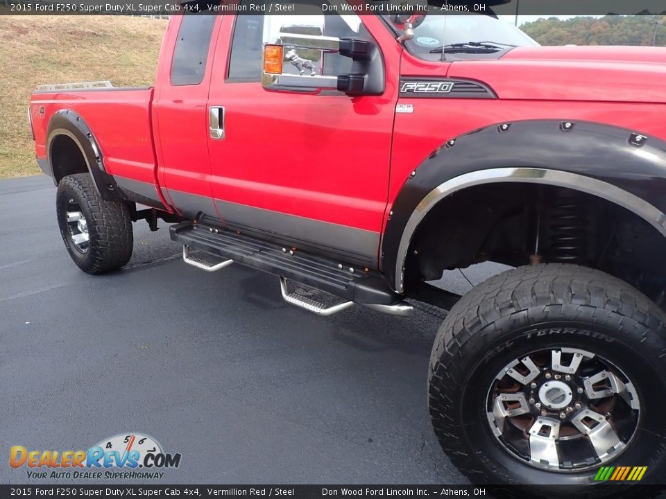2015 Ford F250 Super Duty XL Super Cab 4x4 Vermillion Red / Steel Photo #3