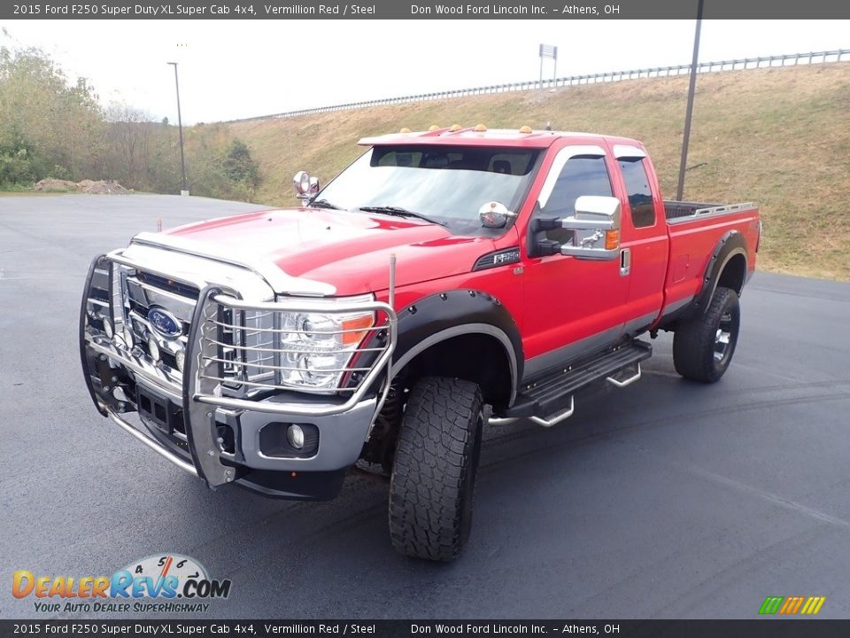 2015 Ford F250 Super Duty XL Super Cab 4x4 Vermillion Red / Steel Photo #8