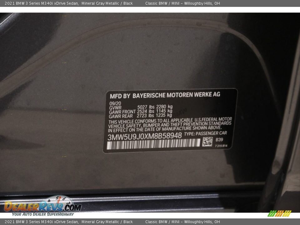 2021 BMW 3 Series M340i xDrive Sedan Mineral Gray Metallic / Black Photo #25