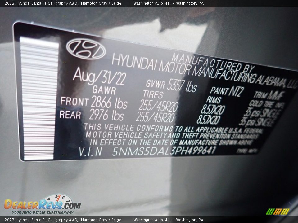 2023 Hyundai Santa Fe Calligraphy AWD Hampton Gray / Beige Photo #18