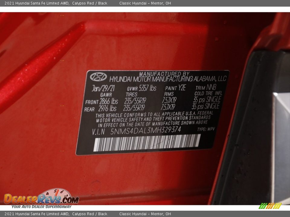 2021 Hyundai Santa Fe Limited AWD Calypso Red / Black Photo #24