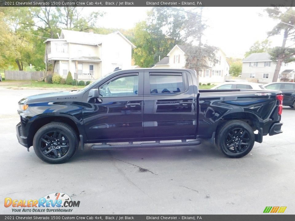 2021 Chevrolet Silverado 1500 Custom Crew Cab 4x4 Black / Jet Black Photo #8