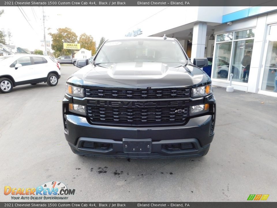 2021 Chevrolet Silverado 1500 Custom Crew Cab 4x4 Black / Jet Black Photo #10